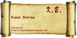 Kass Barna névjegykártya