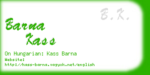 barna kass business card